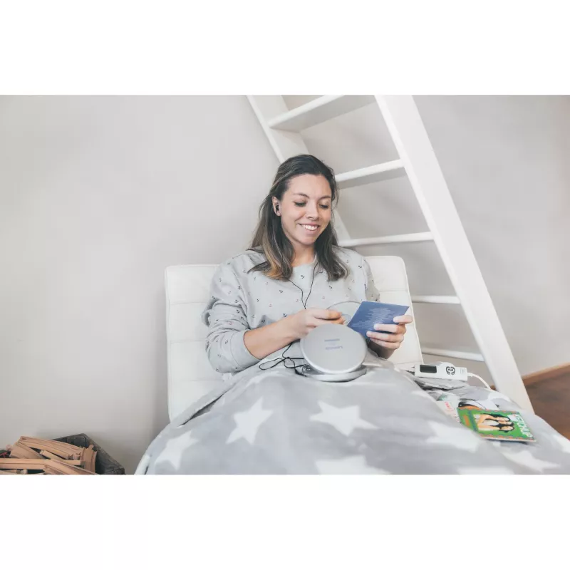 Lenco CD-201SI Portable CD player with audiobook and charging function, silver