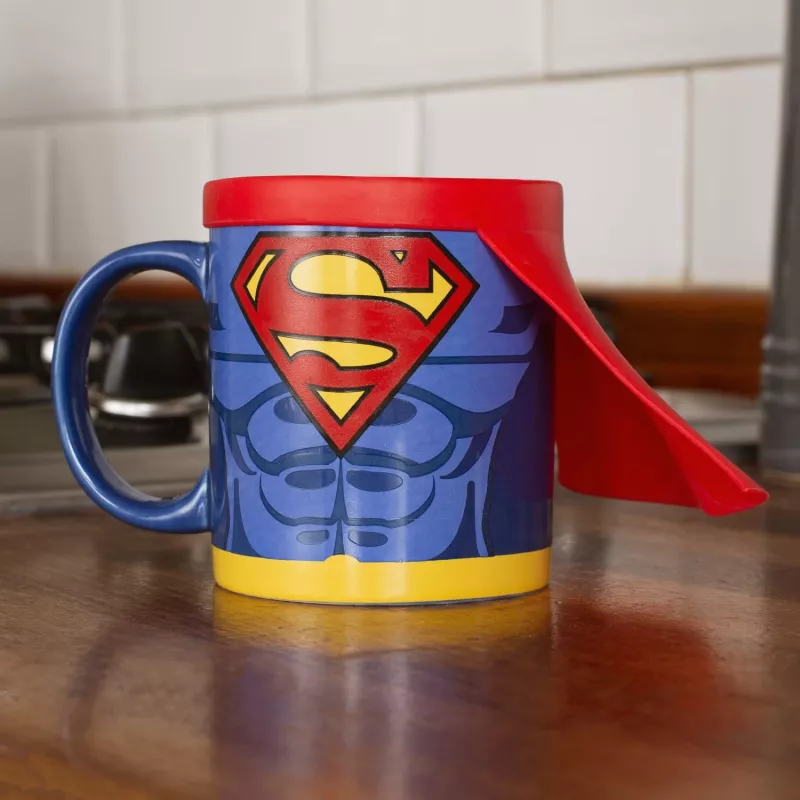 Thumbs Up Superman Mug with Cape, single design, 0.25 l, Blue, Red, Ceramic, Silicone, Universal, 1 piece