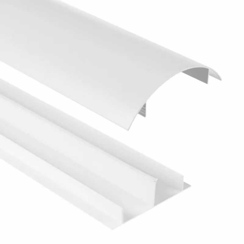 Aluminum masking strip MACLEAN MC-814 W white – cable organizer trim, rigid aluminum profile for concealing cables