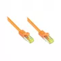 RJ45 Patch Cable with Cat.7 Raw Cable and Latch Protection (RNS®), S/FTP, PiMF, Halogen-Free, 600MHz, OFC, orange, 0,5m, Good Connections® (8070R-005O)