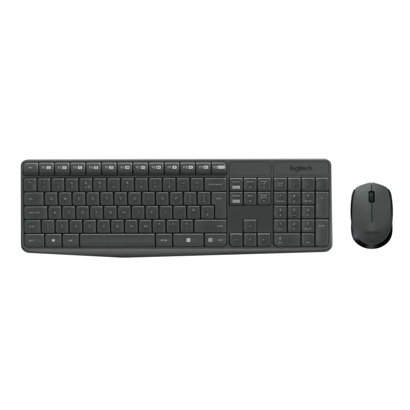 Logitech MK235 Durable Wireless Keyboard and Mouse Combo in Grey