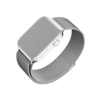 Mesh Strap FIXED for Apple Watch 38/40/41mm — FIXMEST-436-SL Silver, Milanese stainless steel, adjustable