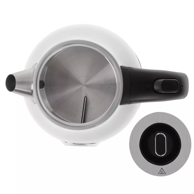 Electric kettle Camry CR 1344 — 1.7 L, 2200 W, stainless steel, built-in thermometer, 360° base, white