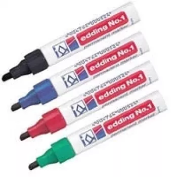 Permanent marker Edding 10 No. 1, tip 1.0–5.0 mm, assorted colors