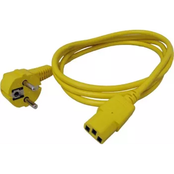 ROLINE - Power Cable - CEE 7/7 (M) angled to IEC 60320 C13 straight - AC 250 V - 10 A - 1.8 m - Yellow - Germany (19.08.1011)