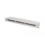 DIGITUS DN-91624S 24-Port Cat6 Shielded Patch Panel, 1U 19 inch Rack Mount, Black