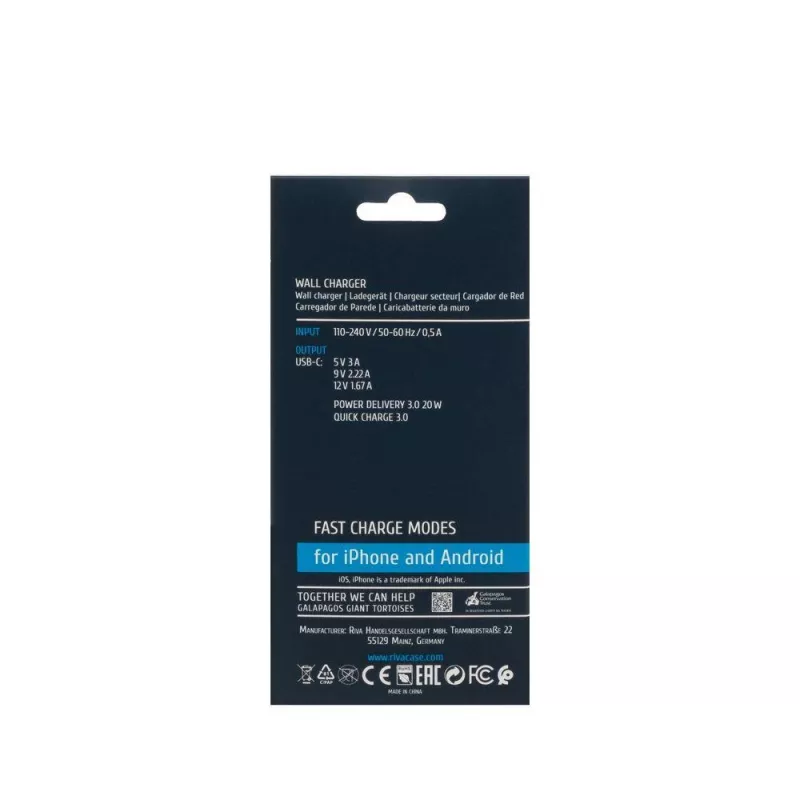 Mobile Charger WALL/WHITE PS4101 W00 Rivacase