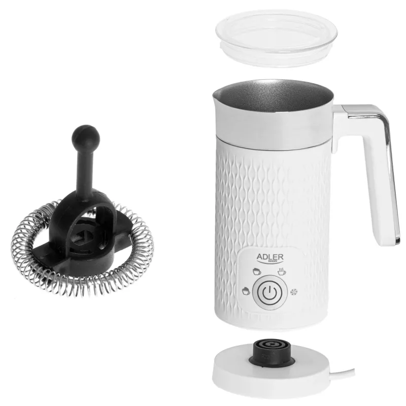 Automatic milk frother Adler AD 4494 Metallic White — 130 ml froth, 300 ml warming, 500 W