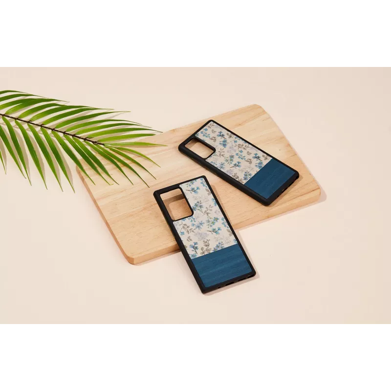 Phone case Man and Wood Galaxy Note 20 — blue flower on black