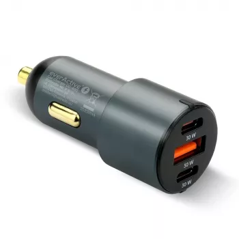Car charger everActive CC-40Q QC3.0 60W, USB car power adapter for charging mobile devices