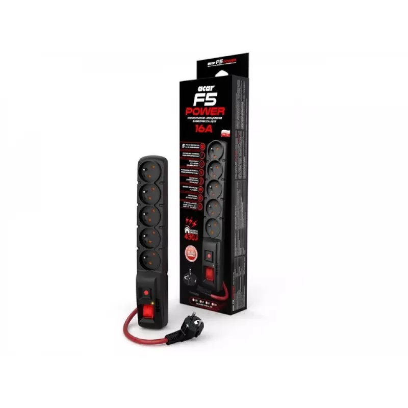 ACAR F5 POWER Black 5 AC outlet(s) 230 V 1.5 m