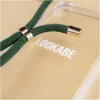 Phone necklace case Lookabe for iPhone 7/8 Plus — gold with green strap
