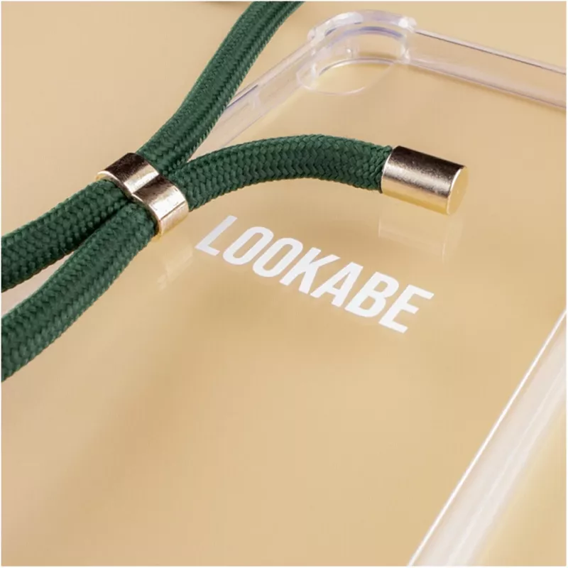Phone necklace case Lookabe for iPhone 7/8 Plus — gold with green strap