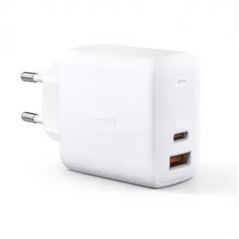 Wall Charger Aukey PA-B3 White GaN 65W USB-C / USB-A fast charger