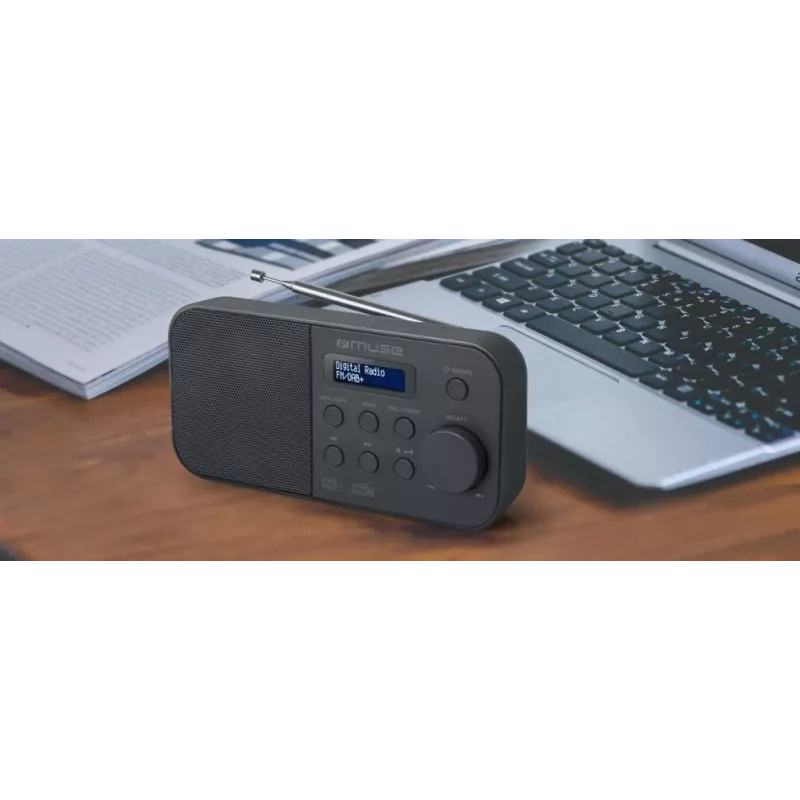 Muse M-109DB Portable Radio, DAB+/FM PLL, LCD Display, Alarm, Battery/AC, Black