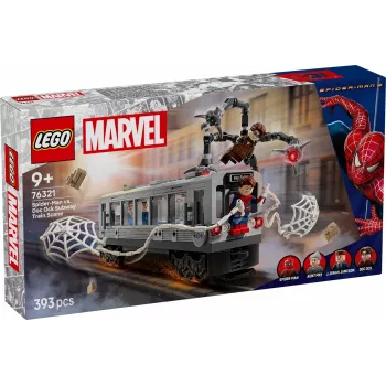 Construction toy LEGO Marvel Super Heroes 76321 Spider-Man Doc Ock Subway Showdown playset, 393 pieces, 4 minifigures, age 9+