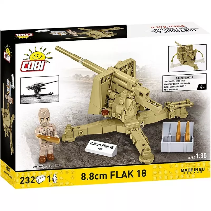 Cobi scale model kit Blocks 8.8 cm Flak 18 — 232 pieces, 1:35 scale