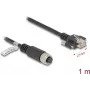 Network Cable DeLOCK M12 Cable A-coded 8 pin female to RJ45 plug Cat5e 1m Black