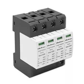 Surge protector QOLTEC 52588 AC 4P 420V T2 C — 4-pole AC surge arrester, 420 V, Type 2