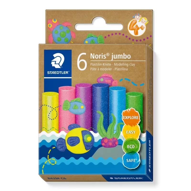 Modeling clay Staedtler Noris Jumbo Glitter – non-toxic, easy to shape, MPN 842M C6