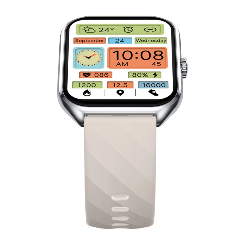Smartwatch Zeblaze GTS 4 — 1.94 inch (4.93 cm) AMOLED 466×466 px, Touchscreen, Wi‑Fi, Metal Case, Silicone Band (White)
