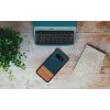 Smartphone case man and wood for Galaxy S10e — Denim Black protective sleeve