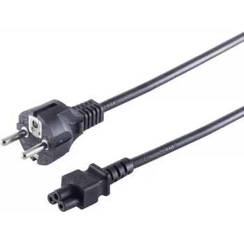 Power cable helos 60001 — 1.8 m Schuko (Type F) to 3‑pole C5 connector