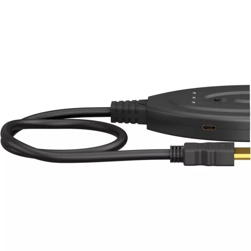 HDMI-Umschaltbox 3 to 1 (4K @ 60Hz), HDMI Switch (black, 55cm Cable)