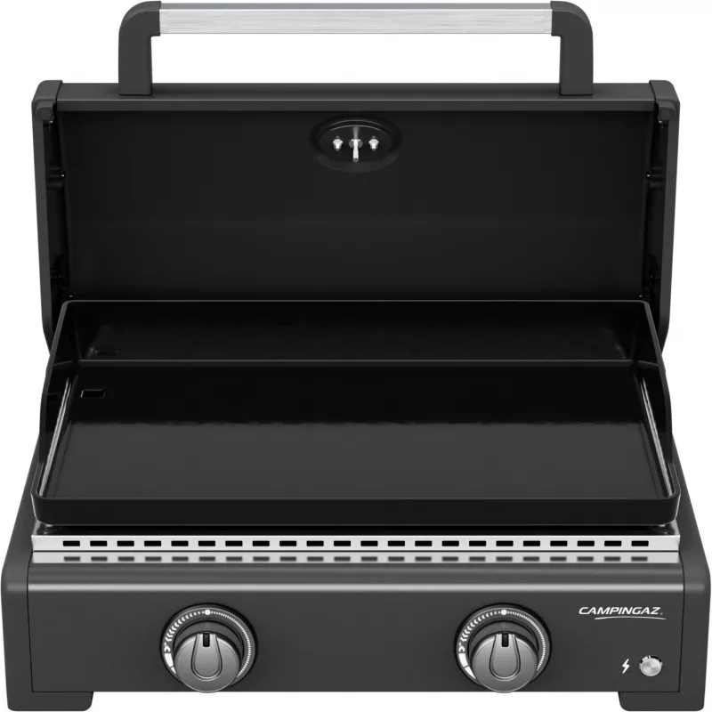 Gas Plancha Campingaz Onyx 2 2217205 — 2-burner plancha with cast-iron cooking surface