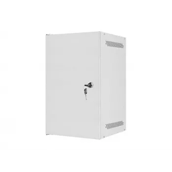 Lanberg WF10-2309-00S 9U 10 inch Wall-Mounted Rack Cabinet, Grey, Glass Door, Flat-Pack