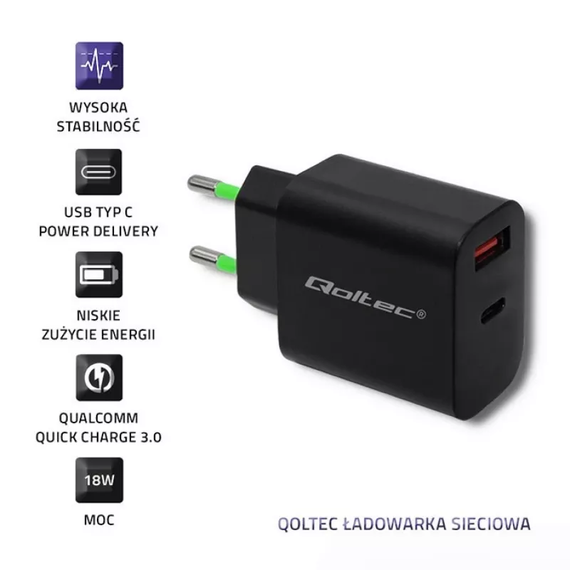 Power adapter Qoltec 51713
