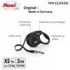 Retractable leash Flexi New Classic Cat XS 3 m — cord lead for small pets, black, max load 8 kg