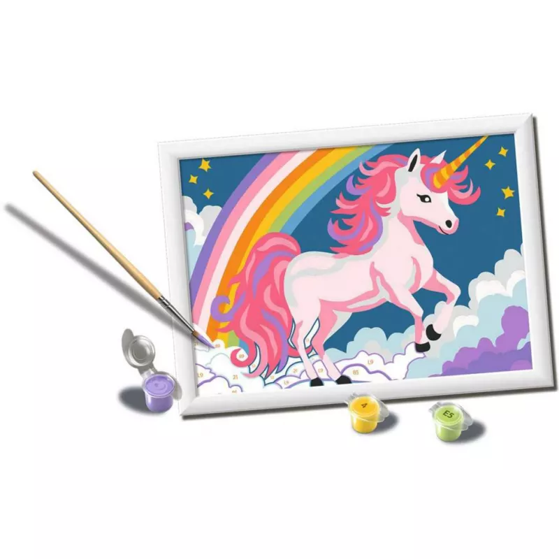 Paint-by-numbers kit Ravensburger CreArt Pink Unicorn painting