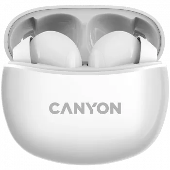 Canyon Computer Speakers Canyon TWS-5 Bluetooth headset, with microphone, BT V5.3 JL 6983D4, Frequence Response:20Hz-20kHz, battery EarBud 40mAh*2+Charging Case 500mAh, type-C ka