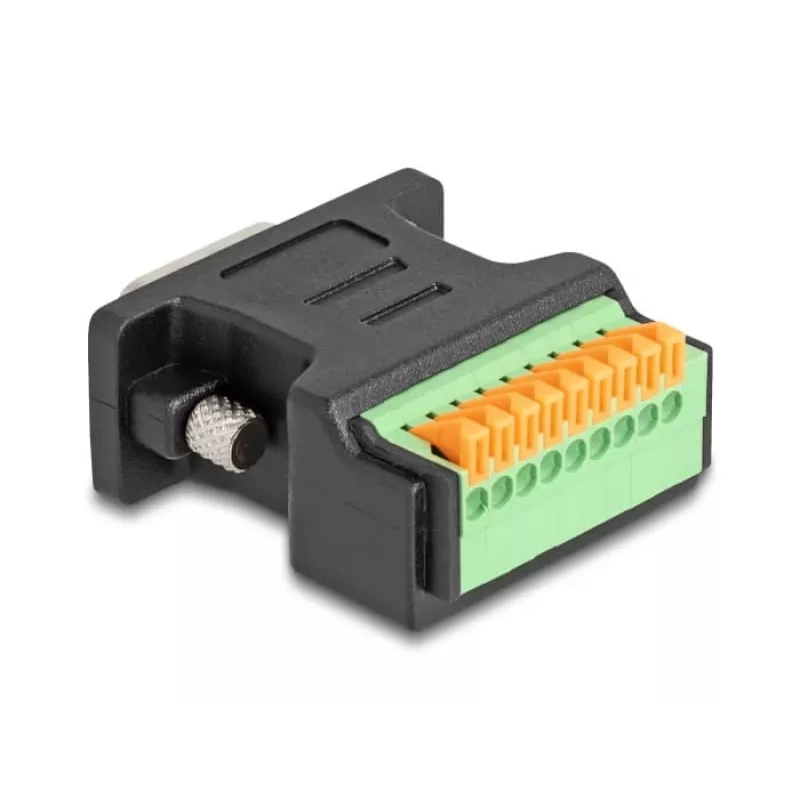 DeLOCK D-Sub 9 Male to Terminal Block Adapter with Push-Button