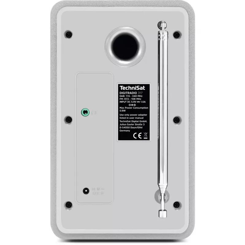 Digital radio TECHNISAT DigitRadio 317 White — FM and DAB+ reception, compact tabletop design