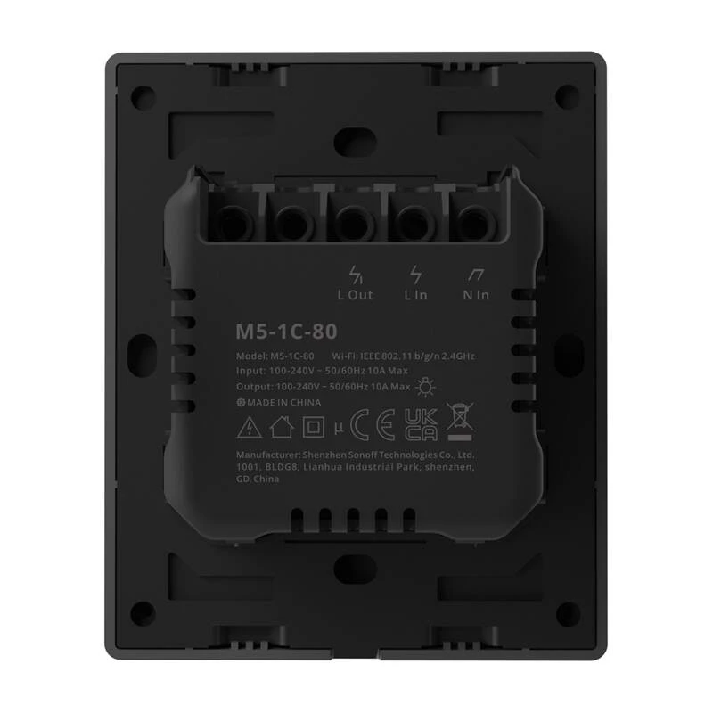 Wall switch Sonoff M5-1C-80 Wi‑Fi — single‑pole smart switch for in‑wall installation, 1 channel