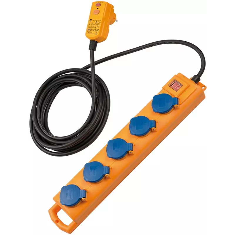 Brennenstuhl 1159900805 Indoor 5AC-Outputs 5m Yellow Extension Cable (1159900805)
