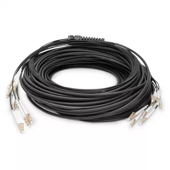 Fiber breakout cable DIGITUS DK-24338U030BK-BBB, pre-assembled OM4 multimode 8-core, LC/UPC–LC/UPC, 30 m, U-DQ(ZN) BH
