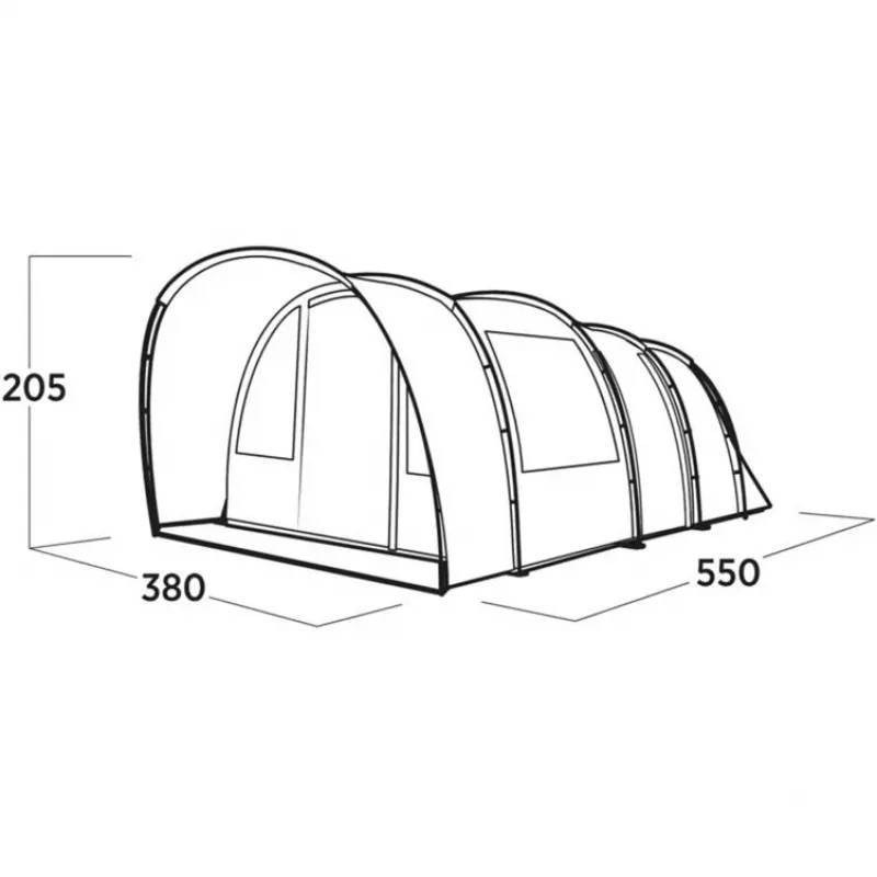 Family Tunnel Tent Skarvan 6 Grey, model 2025