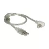 USB cable DeLOCK 84811 USB 2.0 0.5 m USB A USB B Silver Transparent