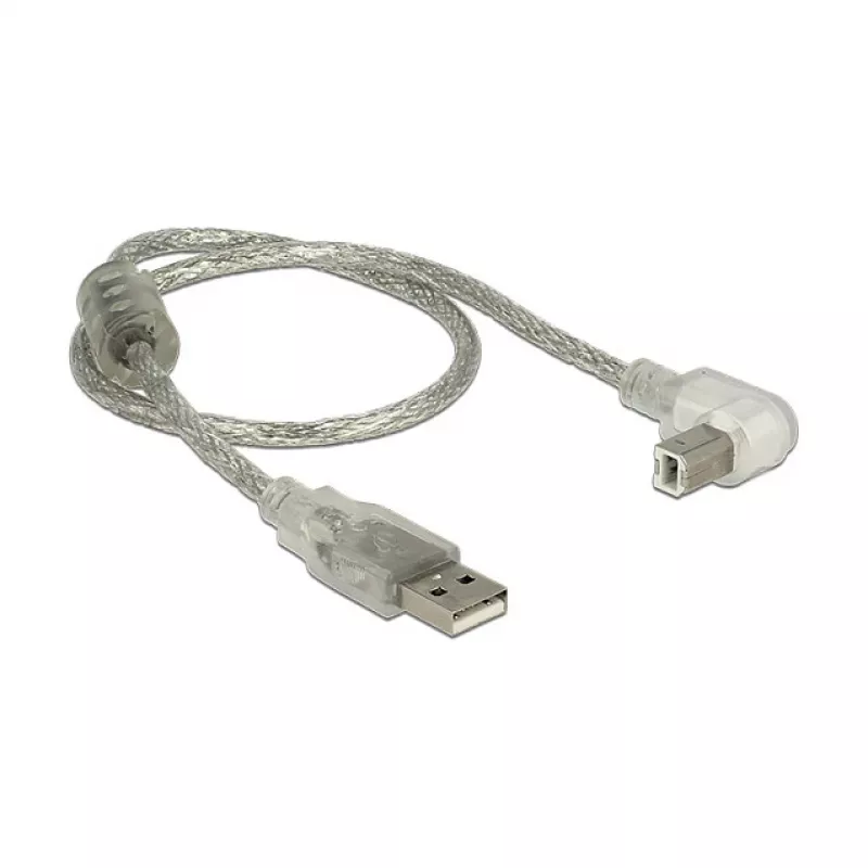 USB cable DeLOCK 84811 USB 2.0 0.5 m USB A USB B Silver Transparent