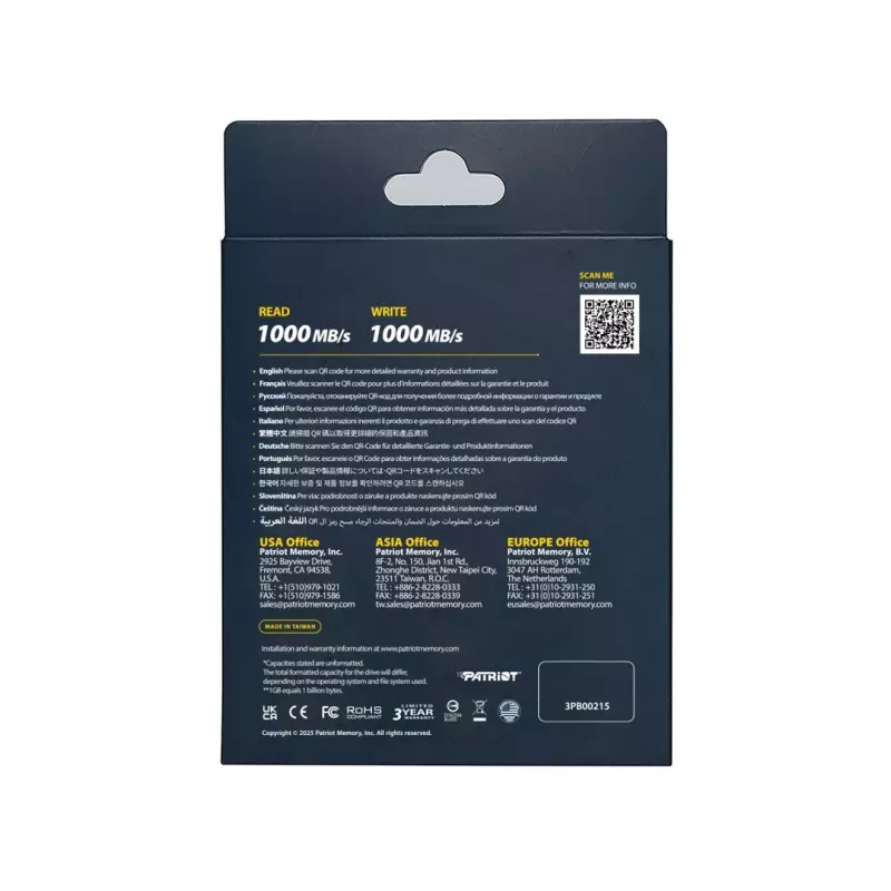 Patriot Memory Transporter Lite 512 GB USB Type-C 3.2 Gen 2 (3.1 Gen 2) (PTPL512GPECB) Black