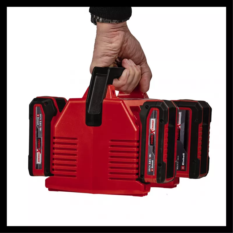 EINHELL Power X-Quattrocharger 4A - Universal Power X-Change Charger suitable for 4x Batteries (LED-Status Display | Parallel Charging | Fast Charging | Charging Management | Re