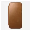 Folio phone case Nomad Modern Leather Folio for iPhone 17 Pro, leather + aluminium, 6.3 inch (16 cm), Tan, 3 card pockets