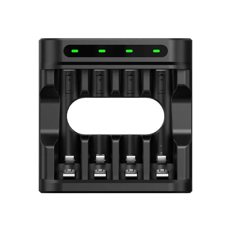 Battery charger XTAR 4-slot for AA/AAA (Li-ion, NiMH) USB-C, LED indicators, black