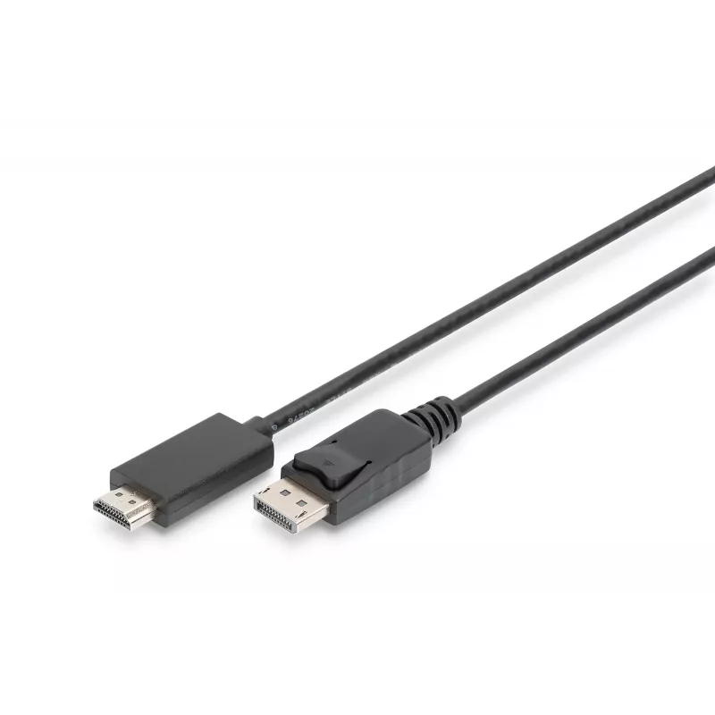 Adapter Cable Displayport 1.2 with interlock 4K 60Hz UHD Typ DP/HDMI A M/M black 2 m