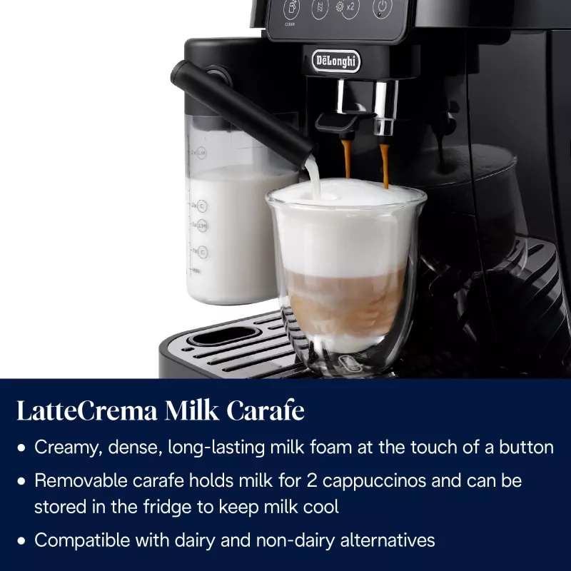 Combi coffee maker De’Longhi Magnifica ECAM220.60.B — 1.8 L water tank, 250 g bean hopper, ceramic grinder, black