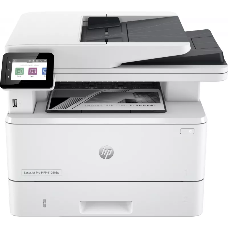 HP LaserJet Pro MFP 4102dw Printer, Laser, Mono printing, 1200 x 1200 DPI, A4, Direct printing, White