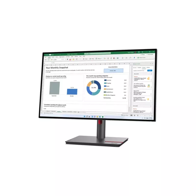 Lenovo ThinkVision P27h-30 computer monitor 68.6 cm (27 inch) 2560 x 1440 pixels Quad HD LCD Black